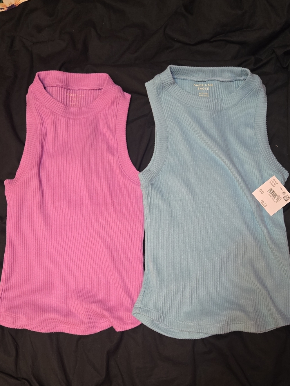 American Eagle Outfitters Ribbed Tank Tops in Light Purple & Light Blue
